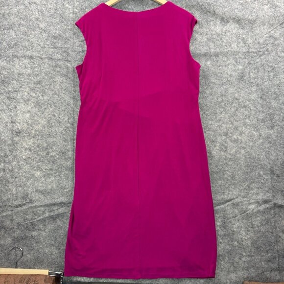 Coldwater Creek Dress Womens XL Purple Sleeveless Gathered Sheath Stretch Career - Picture 2 of 8